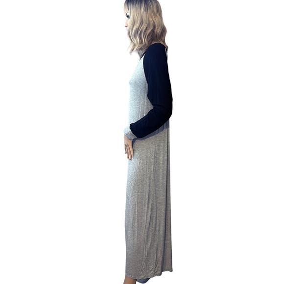 Ekouaer Super Soft Rayon Long Nightgown Sleep Tee Shirt Henley Two Tone NWOT - Picture 6 of 12